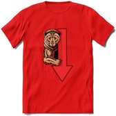 Bear Market - Crypto T-Shirt Kleding Cadeau | Dames / Heren / Unisex | Bitcoin / Ethereum shirt | Grappig Verjaardag kado | Tshirt Met Print | - Rood - L