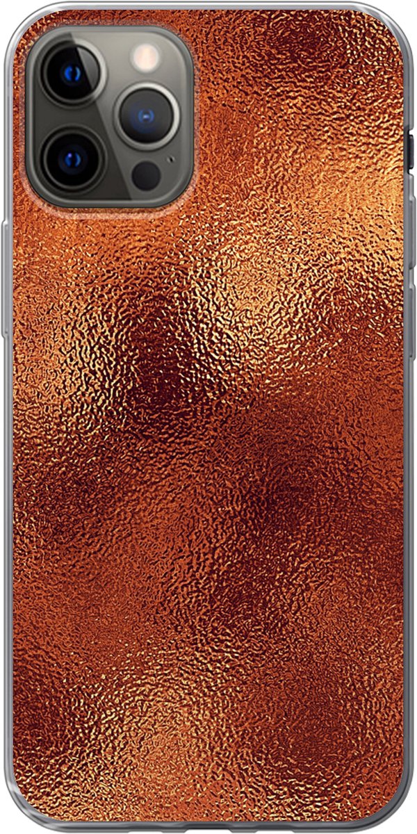 Telefoonhoesje Geschikt voor iPhone 12 Pro hoesje - Roest print - Abstract - Staalplaat - Siliconen Telefoonhoesje Telefoonhoesje