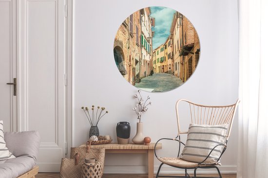 WallCircle - Wall Circle - Wall Circle Inside - Allée dans l'Italie Antique - 120x120 cm - Décoration murale - Peintures Ronds XXL