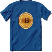Bitcoin Coin - Crypto T-Shirt Kleding Cadeau | Dames / Heren / Unisex | Bitcoin / Ethereum shirt | Grappig Verjaardag kado | BTC Tshirt Met Print | - Donker Blauw - L