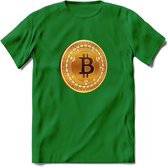 Bitcoin Coin - Crypto T-Shirt Kleding Cadeau | Dames / Heren / Unisex | Bitcoin / Ethereum shirt | Grappig Verjaardag kado | BTC Tshirt Met Print | - Donker Groen - 3XL