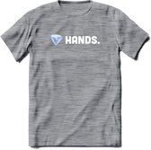 Daimond Hands - Crypto T-Shirt Kleding Cadeau | Dames / Heren / Unisex | Bitcoin / Ethereum shirt | Grappig Verjaardag kado | BTC Tshirt Met Print | - Donker Grijs - Gemaleerd - XL