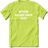 BTC Holder Since 2022 - Crypto T-Shirt Kleding Cadeau | Dames / Heren / Unisex | Bitcoin / Ethereum shirt | Grappig Verjaardag kado | BTC Tshirt Met Print | - Groen - XL