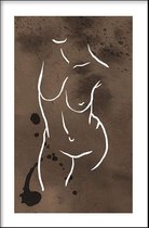 Walljar - Torso Line Art - Muurdecoratie - Plexiglas schilderij