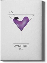 Walljar - Aviation Cocktail - Muurdecoratie - Canvas schilderij