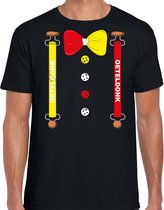 Carnaval t-shirt Oeteldonk / Den Bosch bretels en strik voor heren - zwart - s-Hertogenbosch - Carnavalsshirt / verkleedkleding S