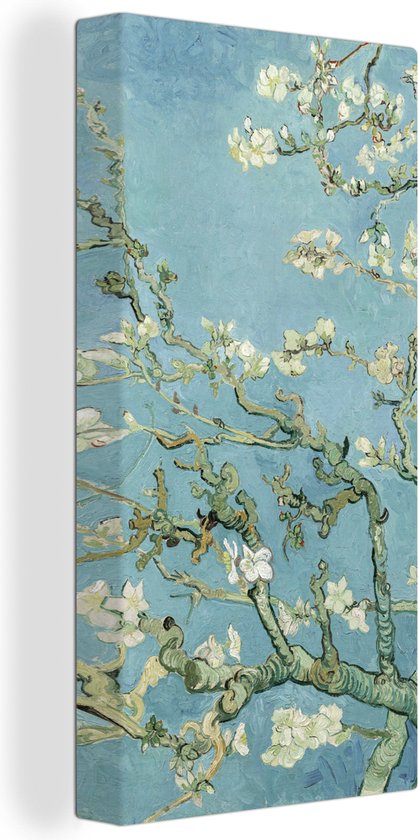 Canvas Schilderij Amandelbloesem - Van Gogh - Kunst - 40x80 cm - Wanddecoratie