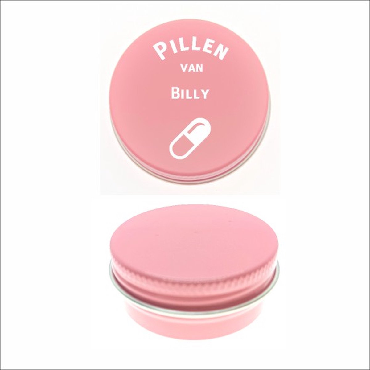 Goedkoopste Pillen Blikje Met Naam Gravering - Billy