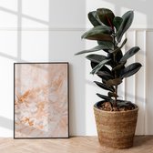 Poster Glasschilderij Beige Marble - 100x140cm - Premium Kwaliteit - Uit Eigen Studio HYPED.®  - 100x140cm - Premium Museumkwaliteit - Uit Eigen Studio HYPED.®