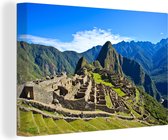 Canvas - Machu Picchu - Ruïne - Peru - Bergen - Slaapkamer - 30x20 cm - Muurdecoratie - Canvas schilderij