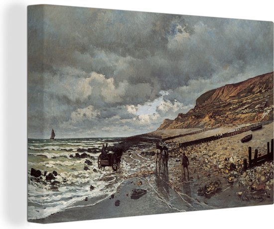 Canvas Schilderij Kaap van de Hève bij eb - Schilderij van Claude Monet - Wanddecoratie
