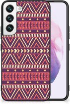 Leuk TPU Backcase Geschikt voor Samsung Galaxy S22 Telefoonhoesje met Zwarte rand Aztec Purple