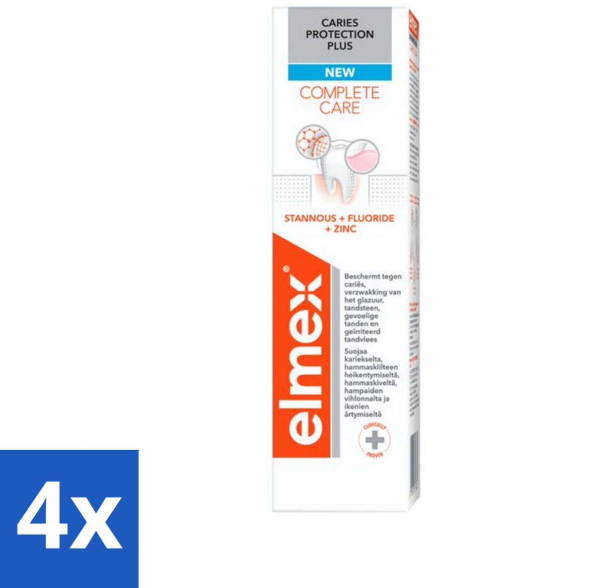 4 x Elmex - Tandpasta - Caries Protection Plus - Complete Care - 75 ml - Tandpasta - Caries Bescherming - Tandvlees - Tandglazuur - Mondverzorging