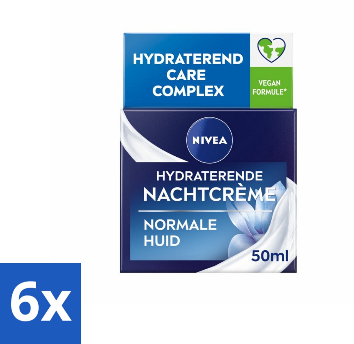 6 x NIVEA - Nachtcrème - Essentials Hydraterend - Voor normale tot gemengde huid - Met Lotusextract, Waterlelie-extract, Vitamine E & Provitamine B5 - 50 ml - Nivea Essentials - Nachtcrème - Hydraterende Crème - Normale Huid - Gemengde Huid