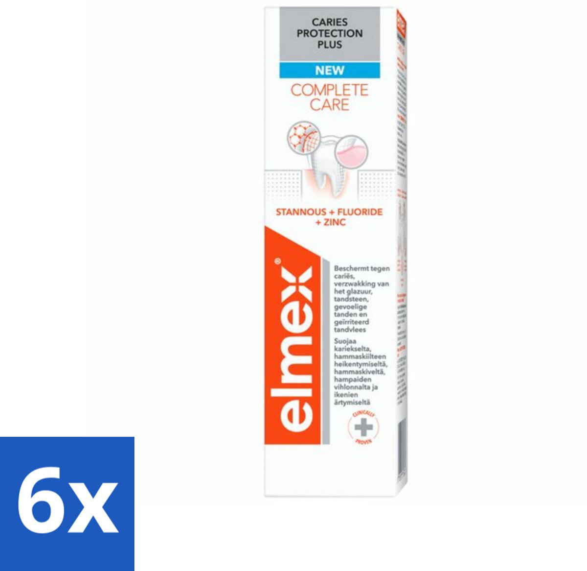 6 x Elmex - Tandpasta - Caries Protection Plus - Complete Care - 75 ml - Tandpasta - Caries Bescherming - Tandvlees - Tandglazuur - Mondverzorging