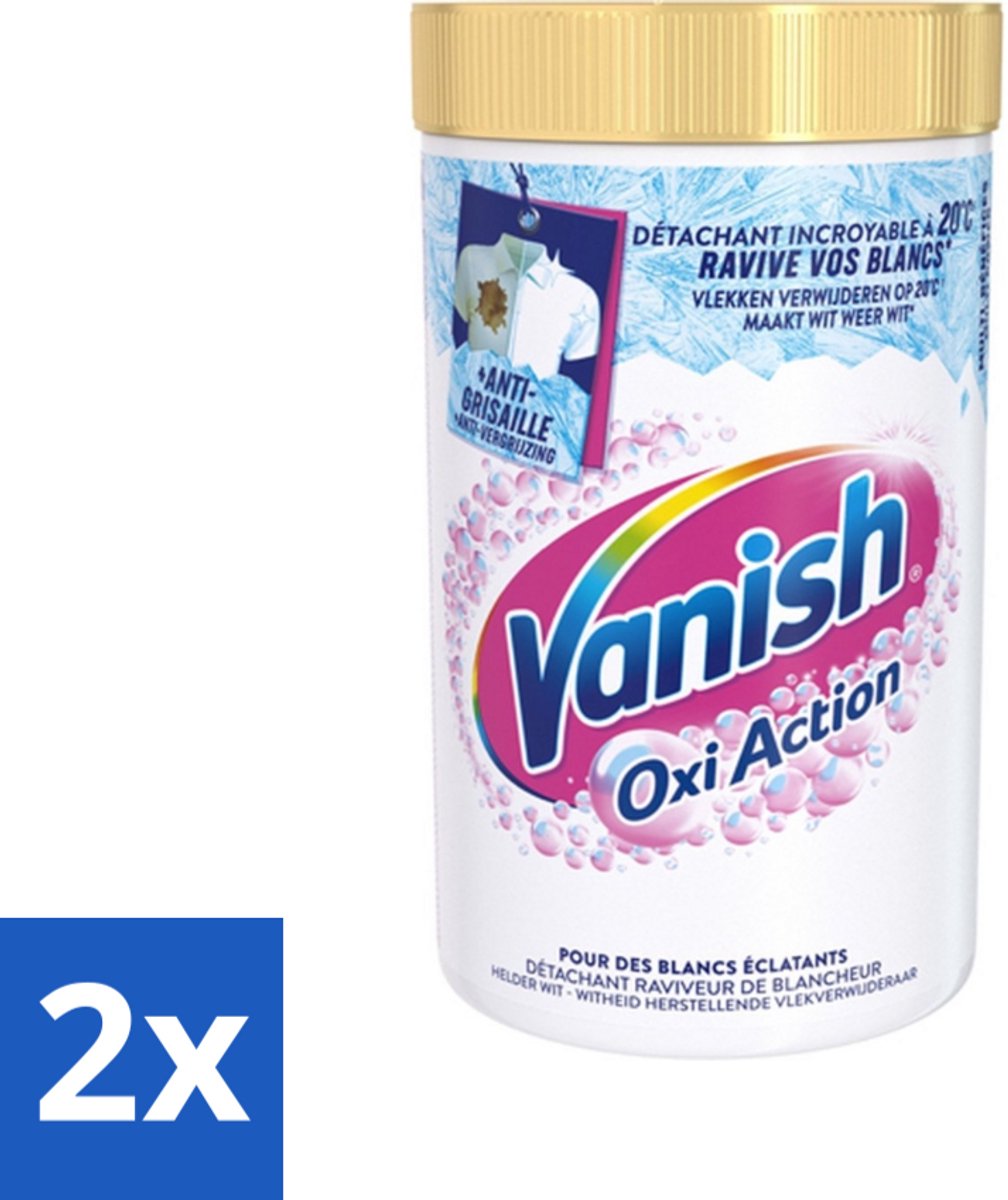 2 x Vanish - Vlekverwijderaar - Oxi Action Whitening Booster - Voor Witte Was - Poeder - 1,41 kg - Witte Was - Vlekken Verwijderen - Vlekkenverwijderaar - Wasverzachter - Wasmiddel