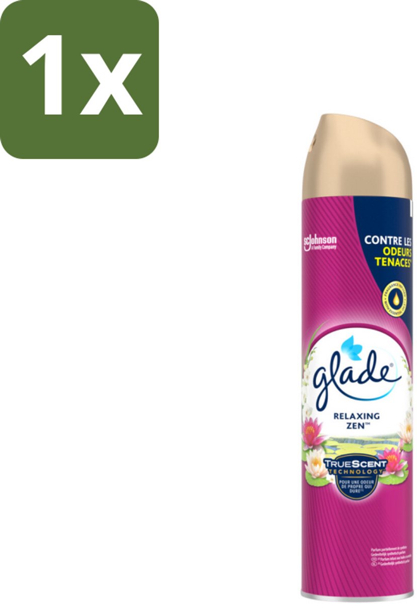 1 x Glade - Luchtverfrisser Spray - Relaxing Zen - 300 ml - Luchtverfrisser Spray - Ontspannende Geur - Frisse Geur - Sandelhout - Appel