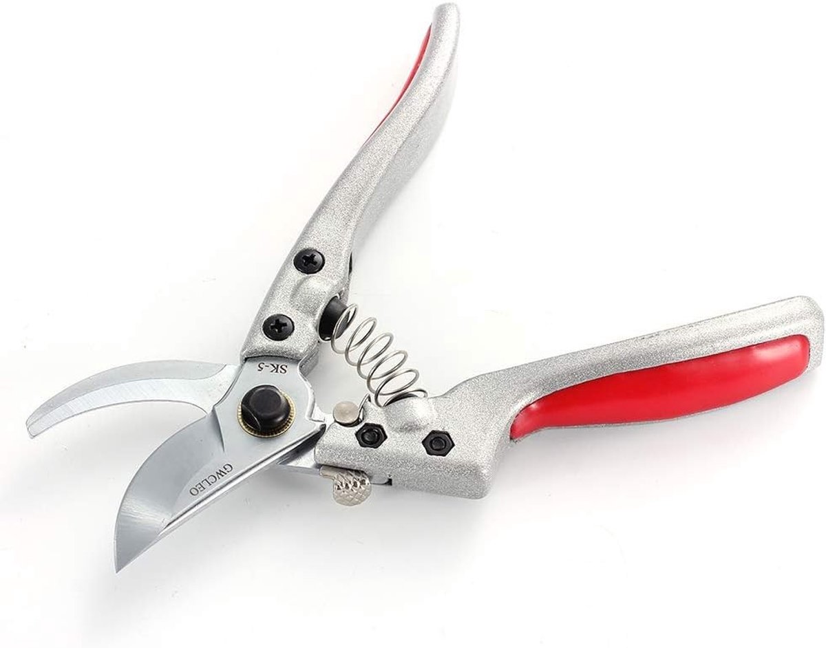 Knipschaar tuin - Zilver - 20 x 5,5 x 1,5 cm - Roestvrijstalen Lemmet en Ergonomische Handgreep - Voor Tuin en Boerderij