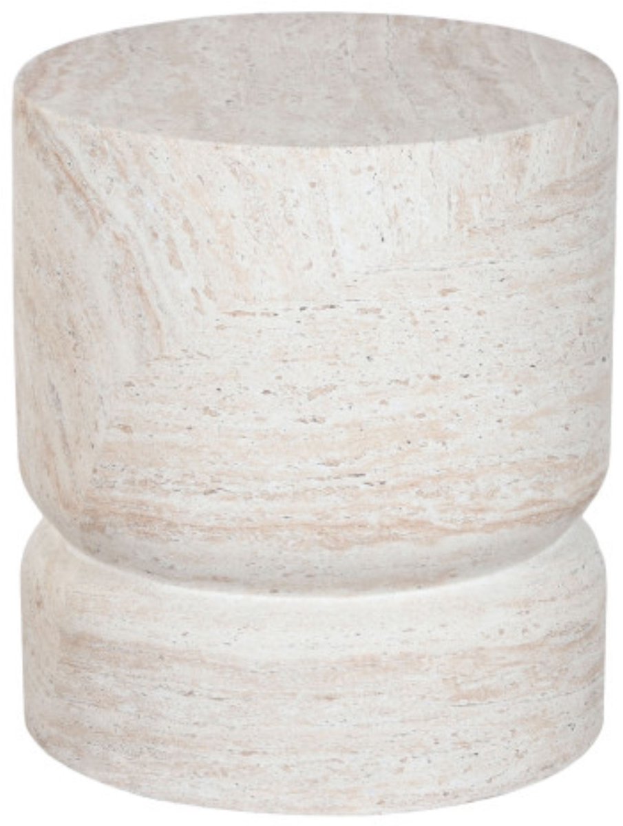 Item Int. Bijzettafel - beige - glasvezel - 39 x 44 cm - cilindervormige zuiltafel