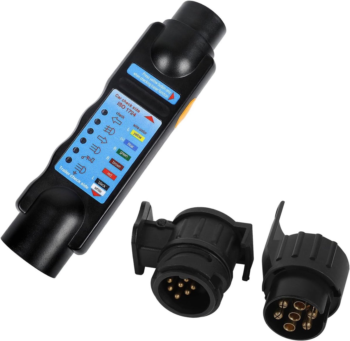 Trekhaak Testapparaat - Testapparaat - 12 V - Kunststof met Adapters - Voor Voertuigen en Caravans