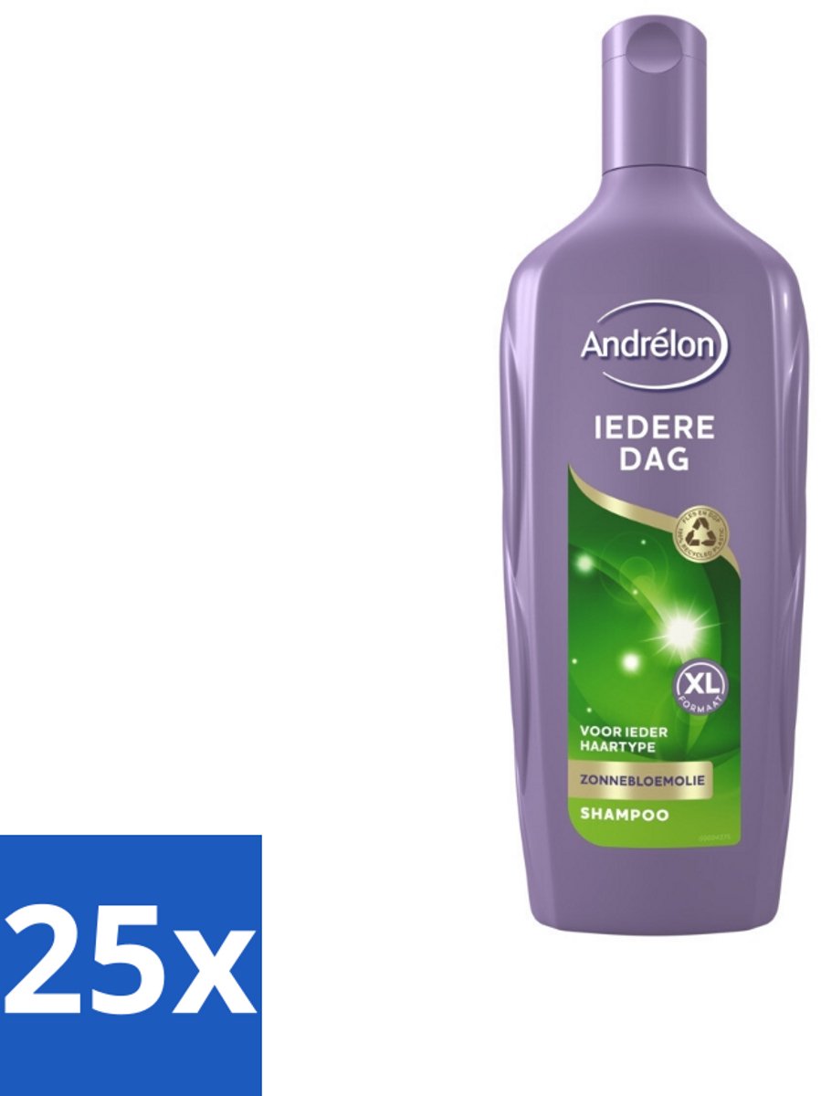 25 x Andrélon - Iedere Dag - Shampoo - 450 ml - Dagelijks Shampoo - Fris Haar - Luchtig Haar - Zonnebloemextract Shampoo - Gezond Haar