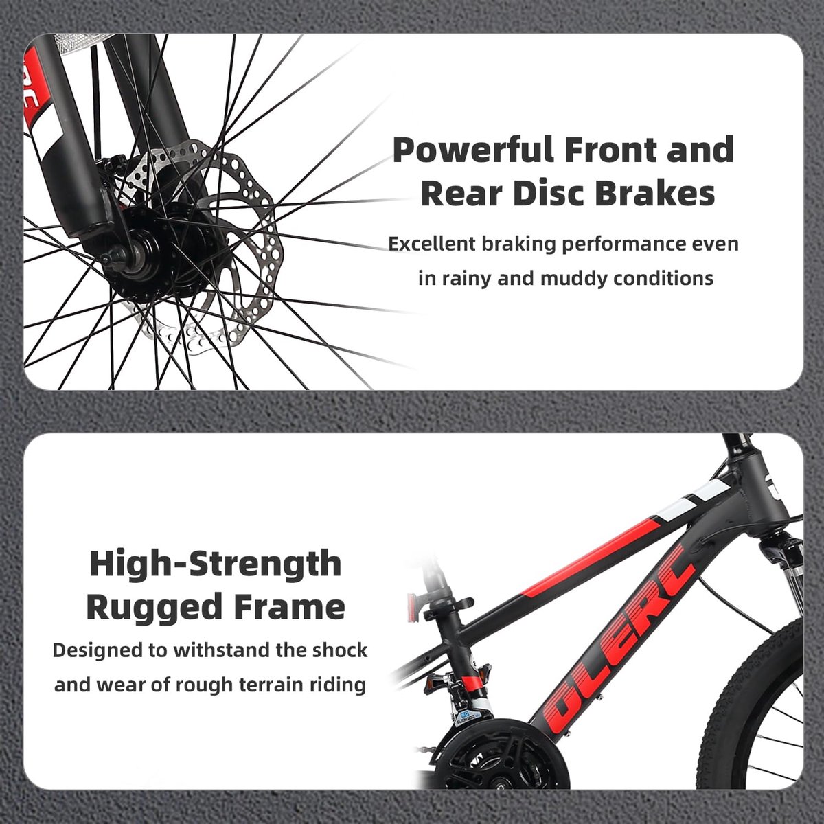Glerc Skyline Kinder Mountainbike voor Jongens en Meisjes, 24 Inch Kinderfiets voor Jeugd van 10 11 12 13 14 15 16 17 - ShopVlot