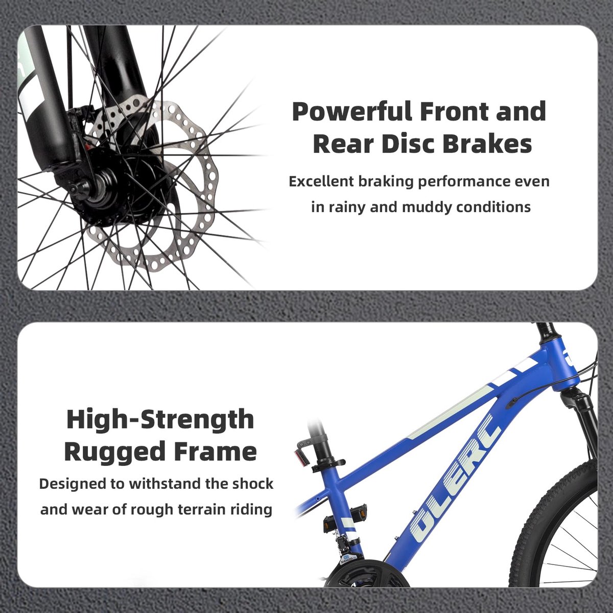 Glerc Skyline Kinder Mountainbike voor Jongens en Meisjes, 24 Inch Kinderfiets voor Jeugd van 10 11 12 13 14 15 16 17 - ShopVlot