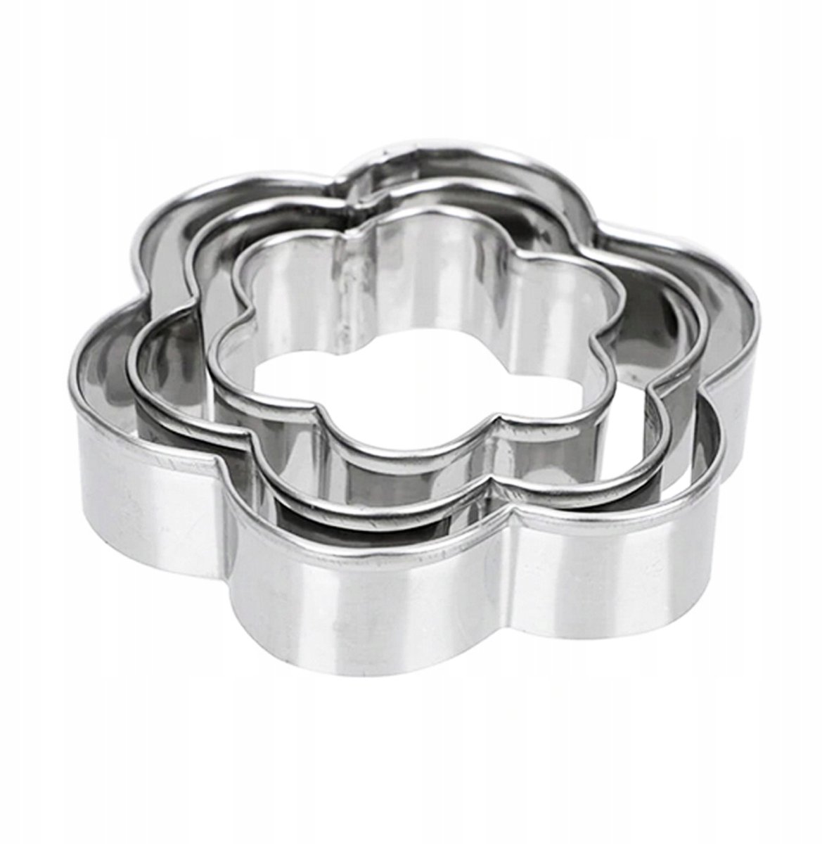 RVS Bakvorm Set 3 Stuks Bloemvorm