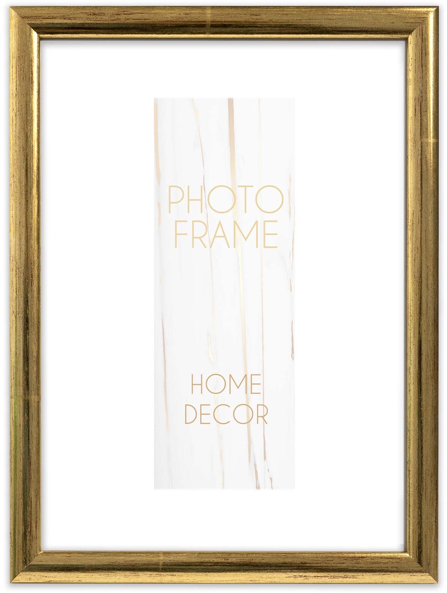 Merkloze Houten Fotolijst 15x21 cm - Gouden Afwerking