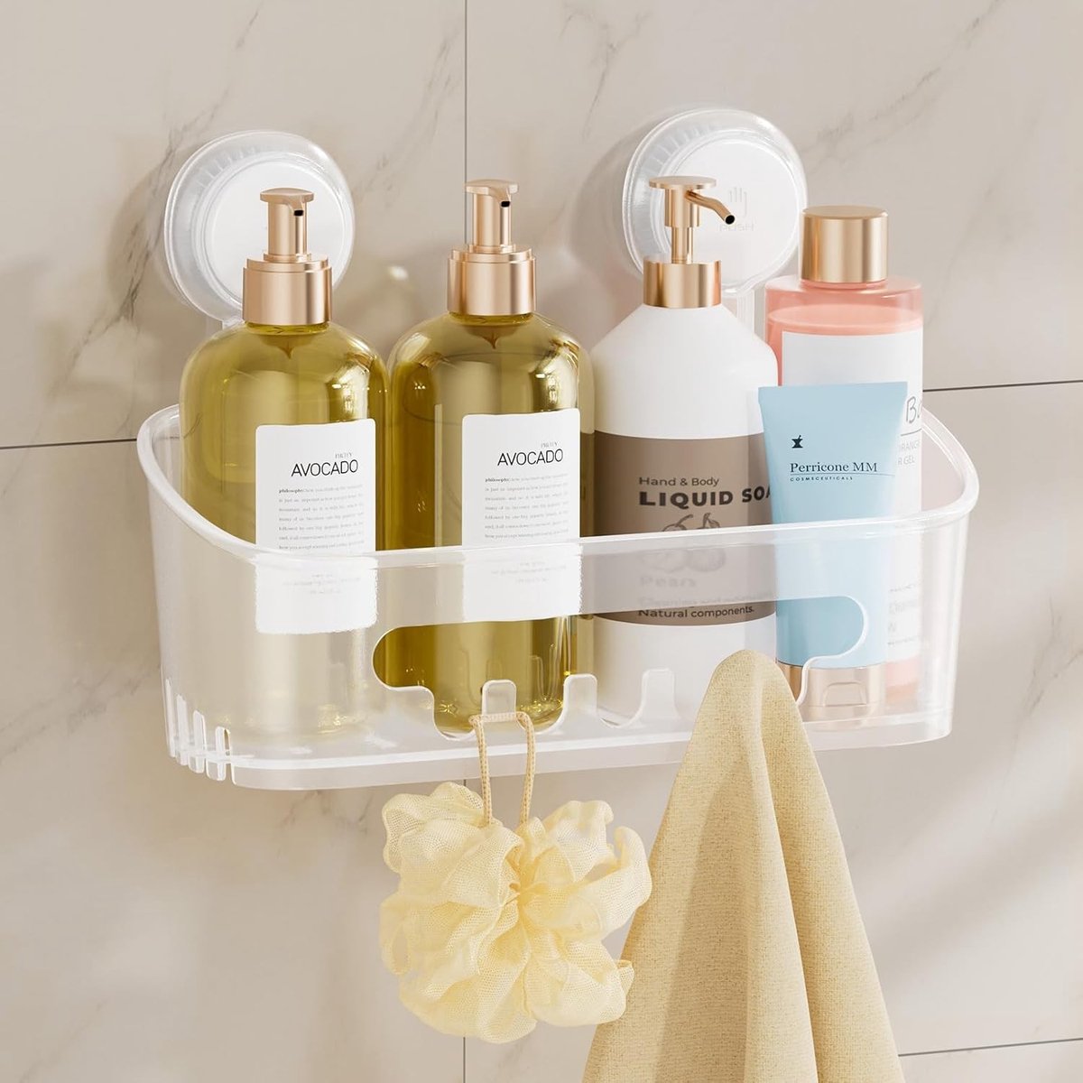 Badkamer Rekje Douche Zonder Boren - Wit - Afneembaar - Voor Shampoo en Douchegel
