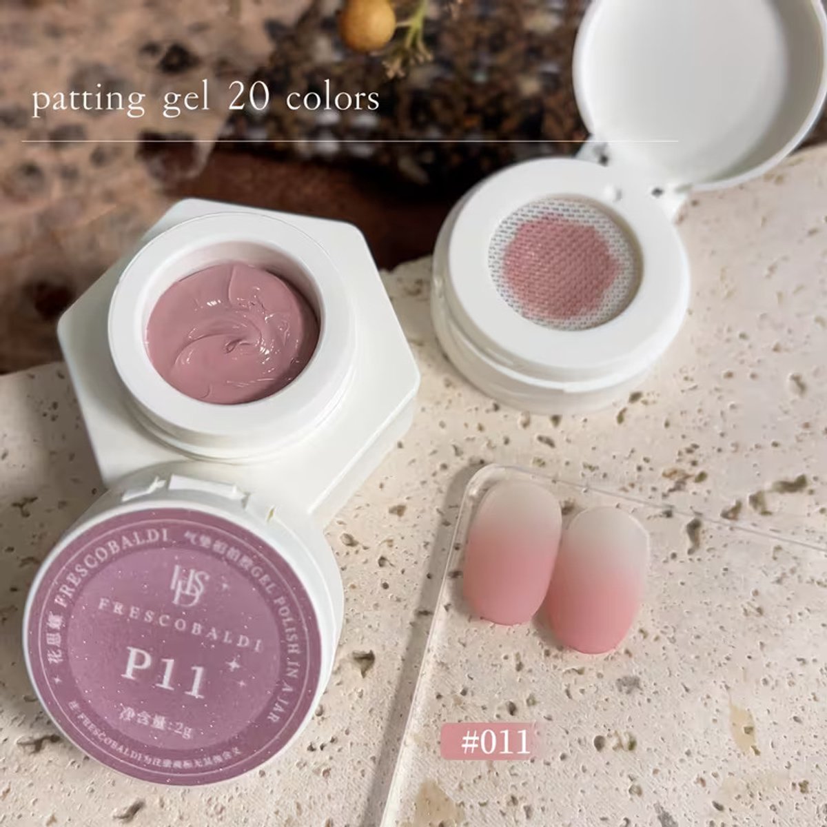 Dusty Rose Patting Gel 2g – FRESCOBALDI Air Cushion Gel Nagellak voor Ombre en Gradient Nail Art – Langdurige Hard Gel Polish