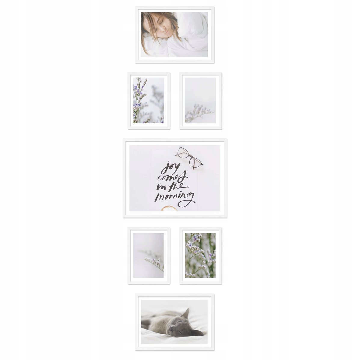Wit Fotolijsten Set - Wanddecoratie voor 7 Foto's