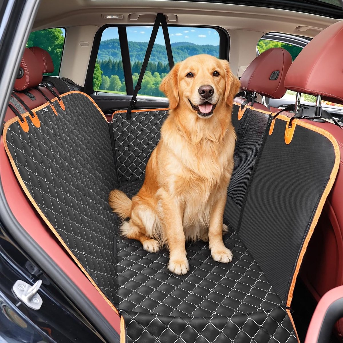 Hond Hammock Achterbank Bescherming - 135 x 148 cm - Waterdicht met Mesh Venster - Veilig en Comfortabel
