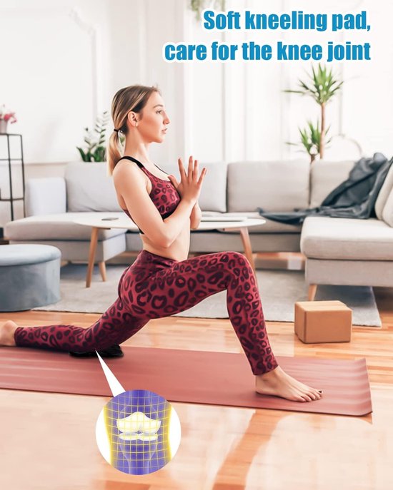 Fitnesmat - Zwart - 20 x 20 cm - Antislip en Schokabsorberend - Voor Yoga en Sport — afbeelding 3