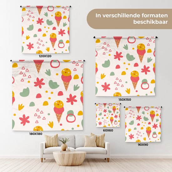 Tapisserie murale - Toile murale - Glace - Design - Été - 90x90 cm - Tapisserie