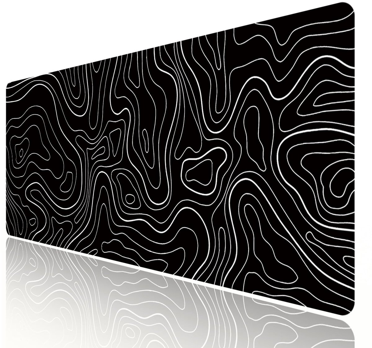 HGWALP Witte topo Muispad, topografische muismat, grote gaming bureau mat, XL muispad, toetsenbord mat, (31,5 x 11,8 - ShopVlot