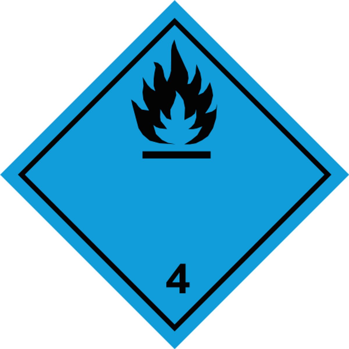 ADR 4.3 sticker ontwikkelt brandbaar gas in contact met water 200x200