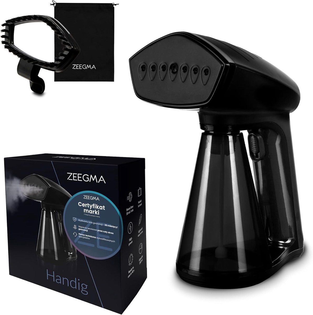 Reisstrijkijzer klein - Wit - 260 ml - Verticaal Stoomstrijkijzer met Borstel en Tas - Voor Reizen en Thuisgebruik
