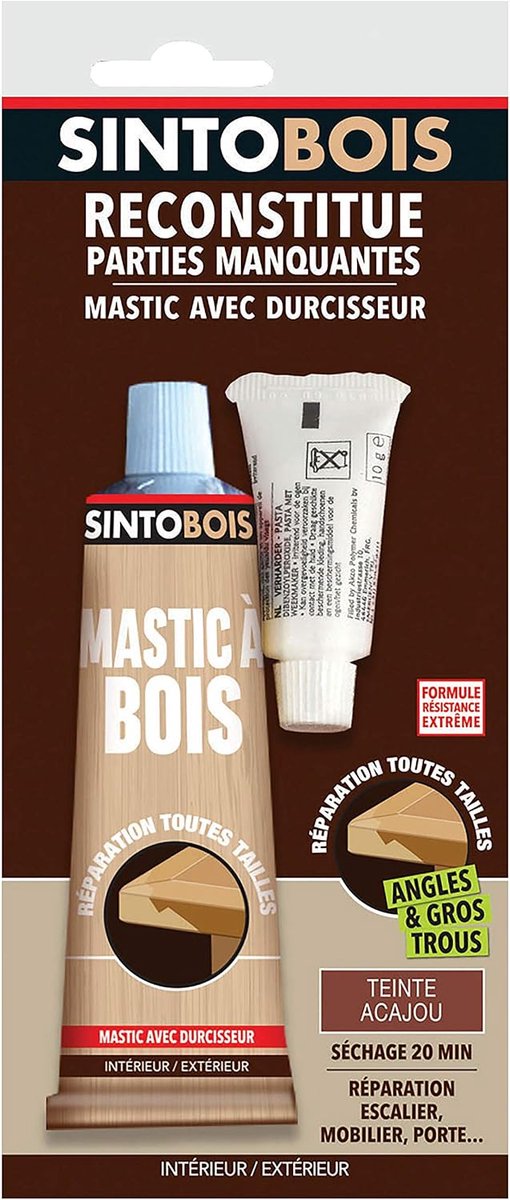 SINTO WOOD - Wood Paste – Corners and Large Holes – Complements Missing Parts – Inside Outside – High Strength and - ShopVlot