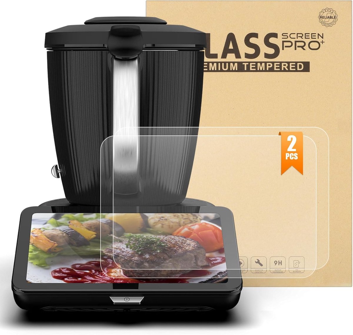 DEPAR Beschermfolie voor Thermomix TM7 voor gehard glas, 2 stuks schermbeschermers, 9H hardheid beschermende - ShopVlot