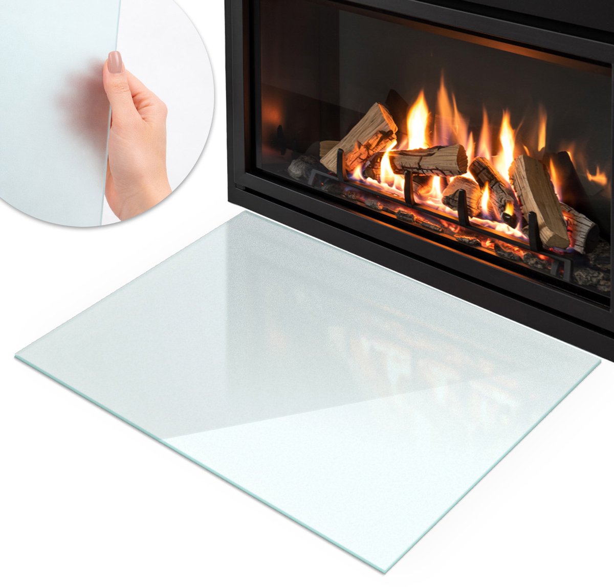 Coloray - Kachel vloerplaat - 120x80cm - Halftransparant Rechthoek - Plaat voor onder kachel - Vloerbescherming