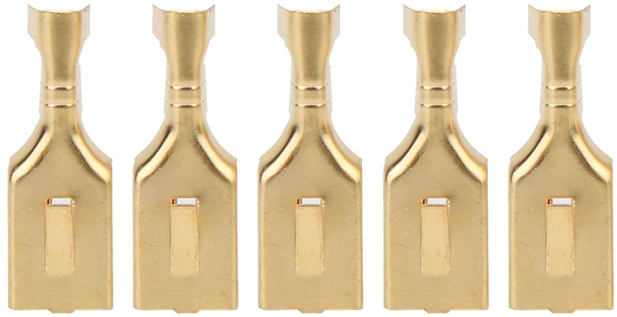 SnelShoppen - 100 Stuks Vierkante Koper Veerklem Plug Klem 7.8 mm, Hoogwaardige Aansluitingen Voor Elektriciteit, Ideaal Voor Doe-Het-Zelf Projecten