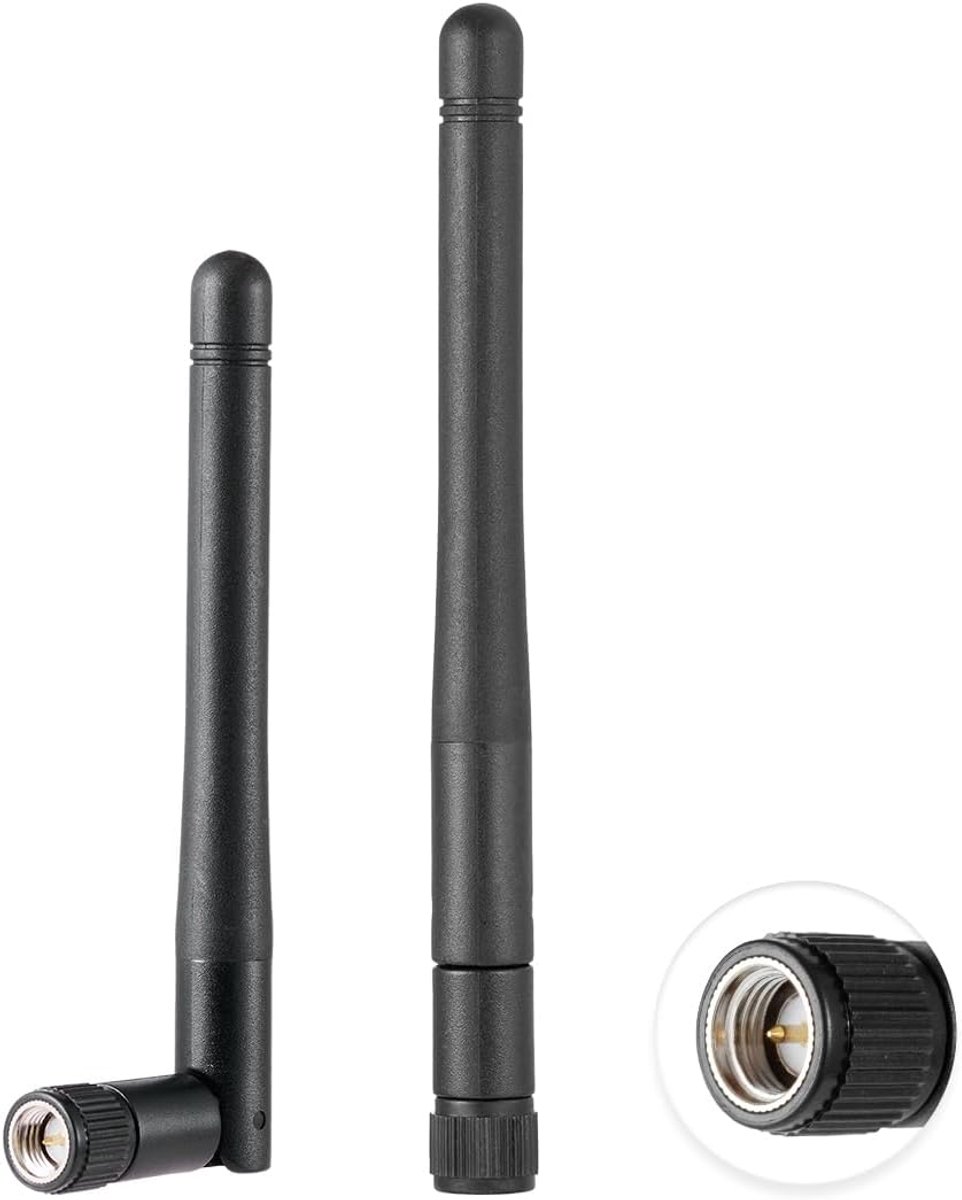 Vecys 2PCS Double Band WiFi Antenna 2.4GHz 5GHz 5.8GHz 1.5dBi MIMO SMA Male Antenna for WiFi Router Wireless LAN Card - ShopVlot