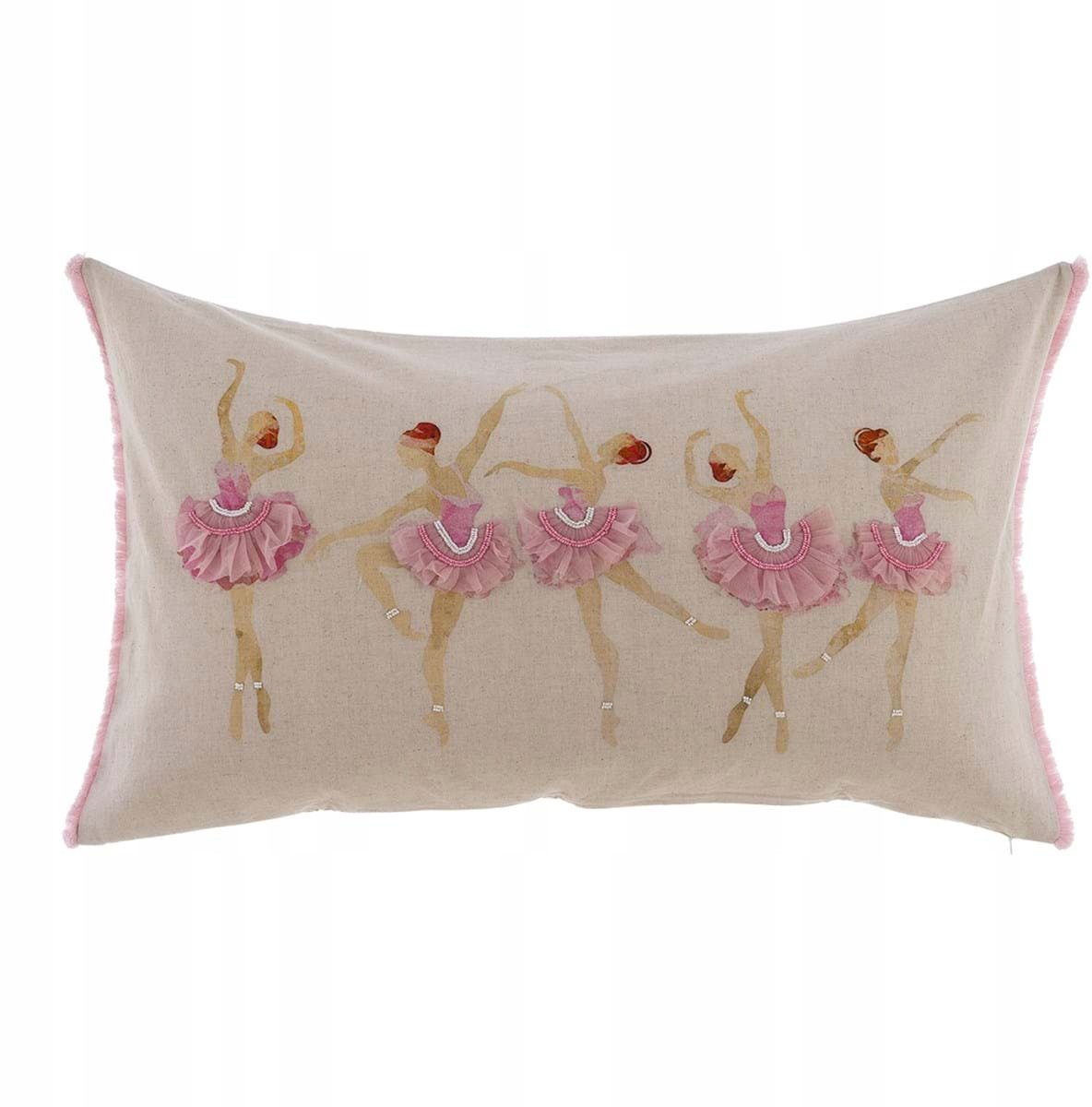 Decoratieve balletschoentjes Kussenhoes - roze/beige 50x80 cm