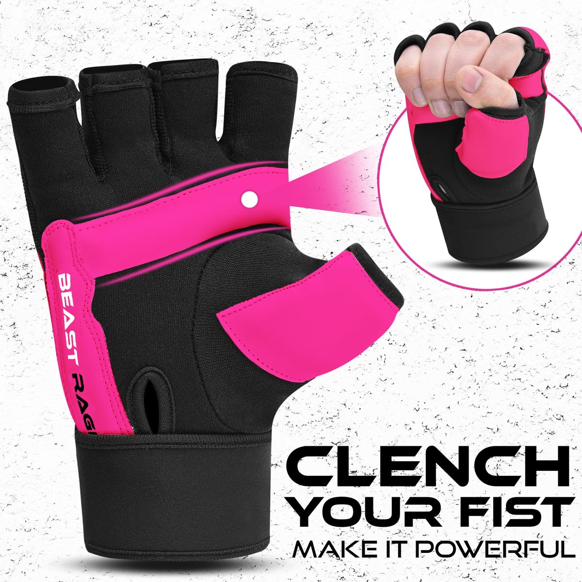 BEAST RAGE Punch Bag Taekwondo Karate handschoenen voor mannen en vrouwen, halve vingers, MMA, kickboksen, sparring - ShopVlot