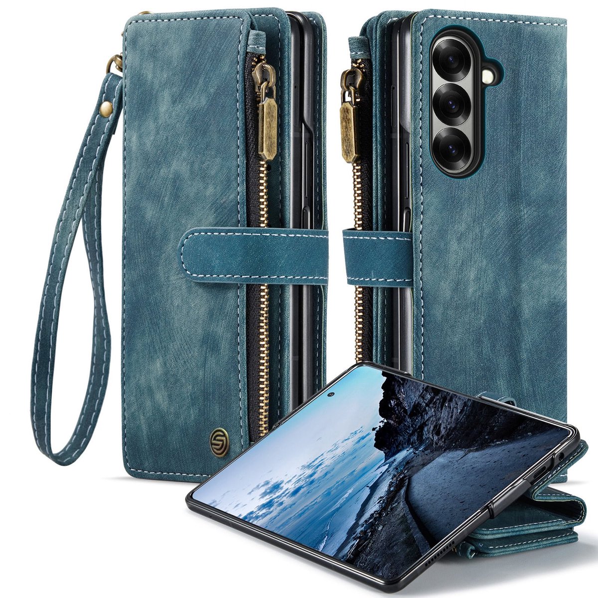 Solidenz hoesje - Geschikt voor Samsung Galaxy Z Fold8 Ultra - Blauw