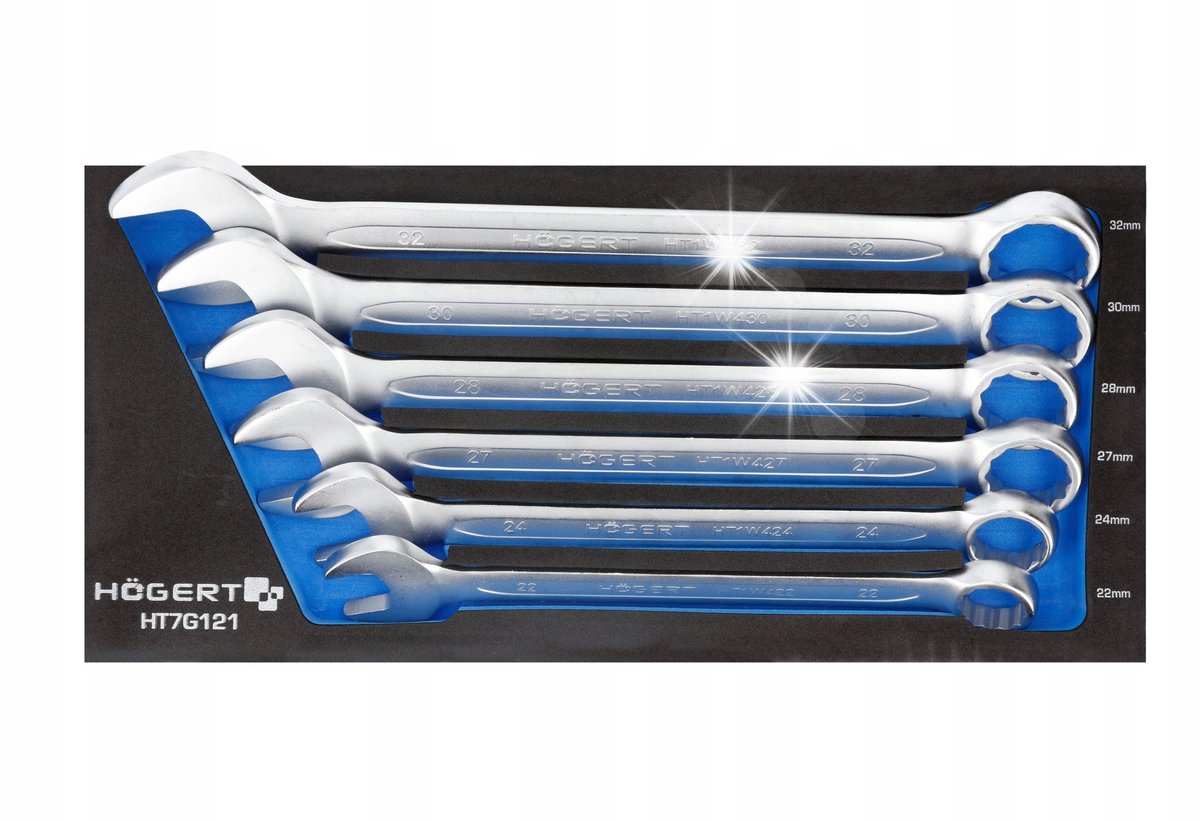 Hogert Ringsleutel Set 6 Delig - 22-32mm - Gereedschap Inlay