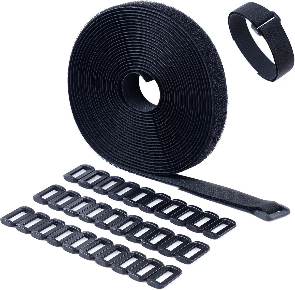Kabelbinders 6 meter - sterke nylon - met verstelbare gespen - perfect voor organisatie - ShopVlot