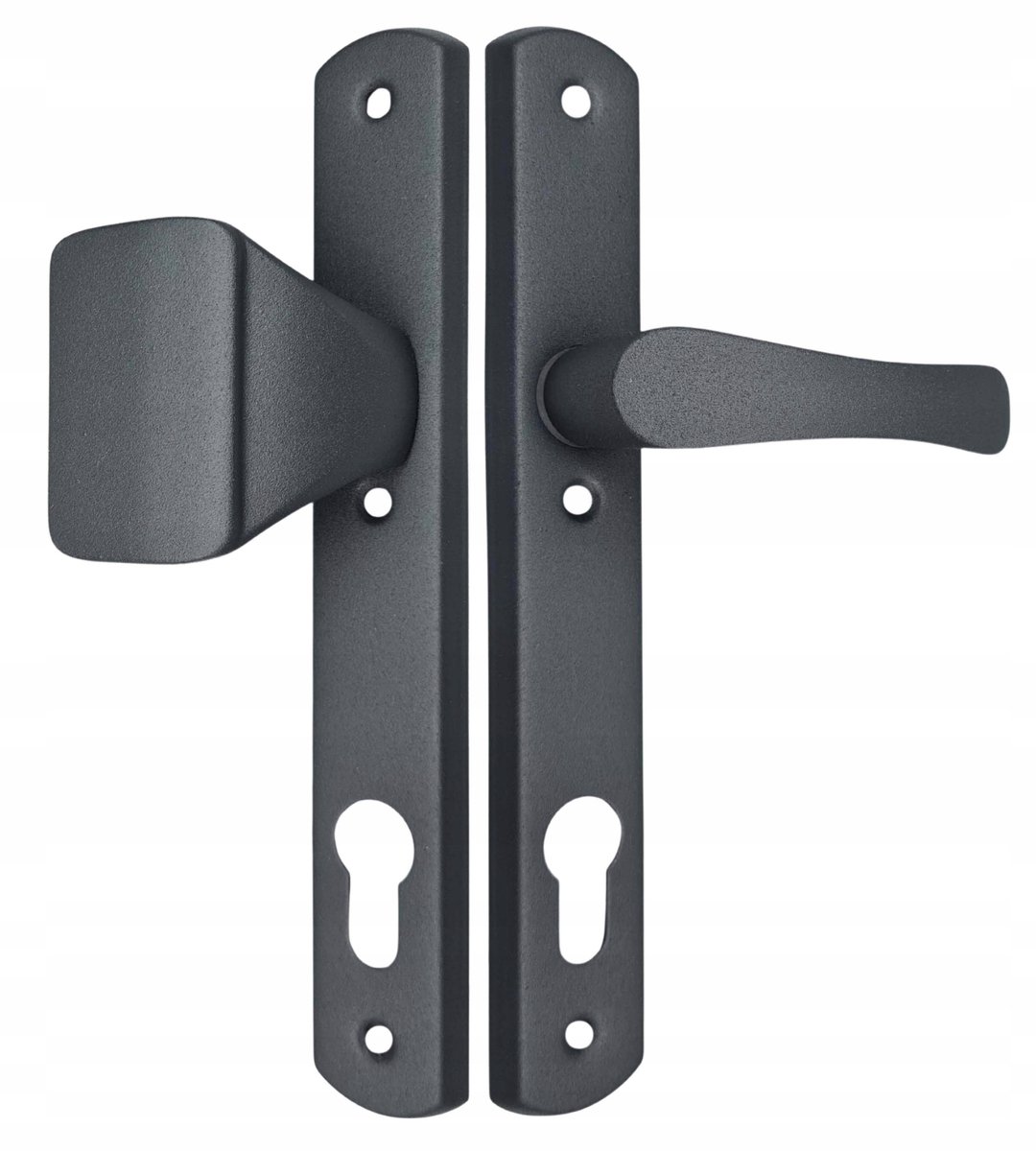 Deurklink Antraciet Smal Schild 72 mm Cilinder Links