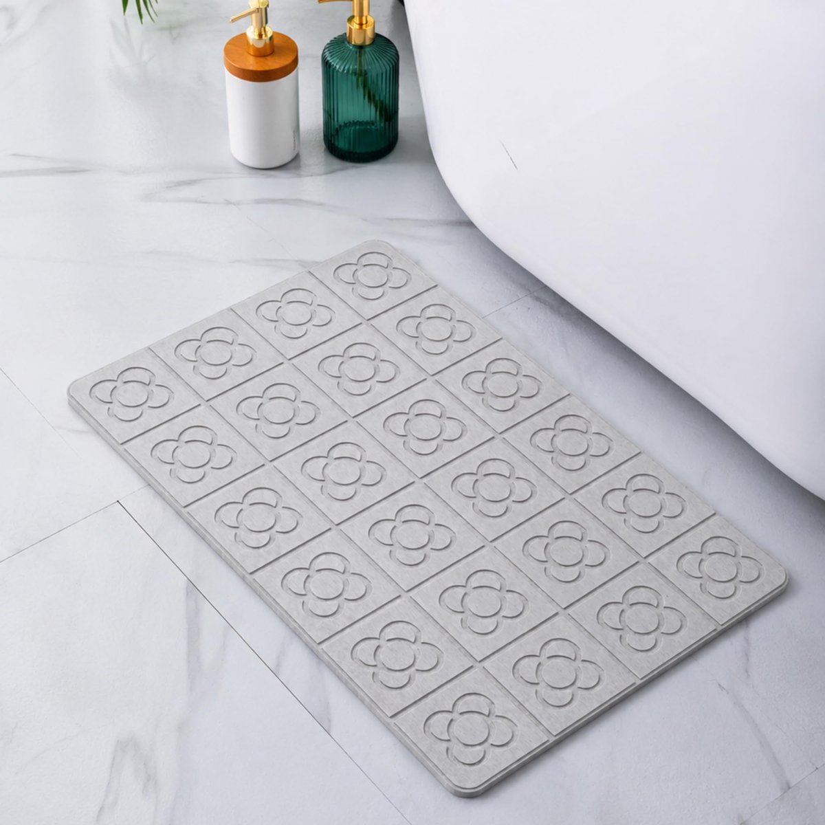 Diatomiet Steen Badmat Anti-slip (60 x 39 cm) - Sneldrogende Douchemat Super Absorberend - ShopVlot